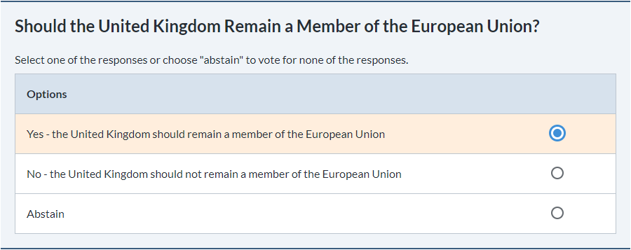 Referendum election ballot